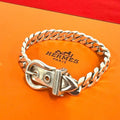 Hermes Vintage Book le Cellier PM Bracelet 925 Sterling Silver