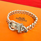 Hermes Vintage Book le Cellier PM Bracelet 925 Sterling Silver