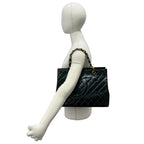 Chanel Card with Quilted CC Logo Jumbo CC Lambskin Tote Black — view 2