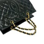 Chanel Card with Quilted CC Logo Jumbo CC Lambskin Tote Black — view 4