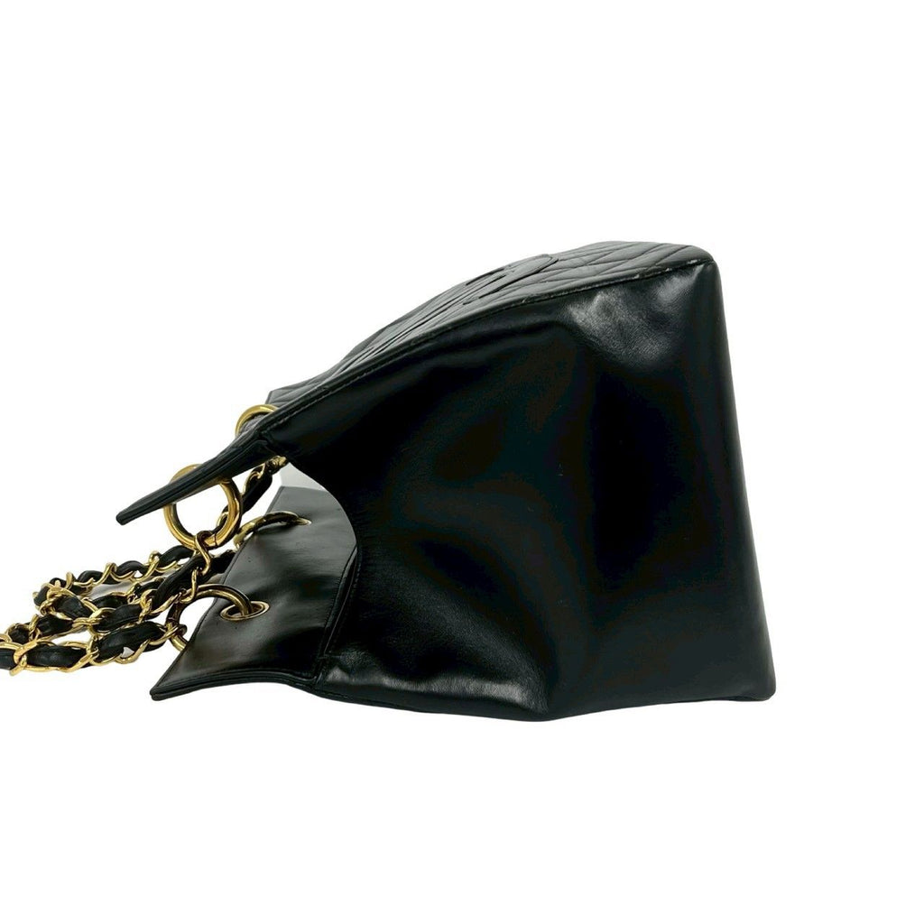 Chanel Card with Quilted CC Logo Jumbo CC Lambskin Tote Black — view 5