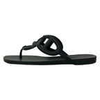 Hermes Sandals 38 Egeri Black Chaine D'ancre
