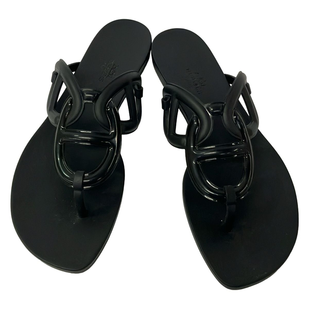 Hermes Sandals 38 Egeri Black Chaine D'ancre — view 2