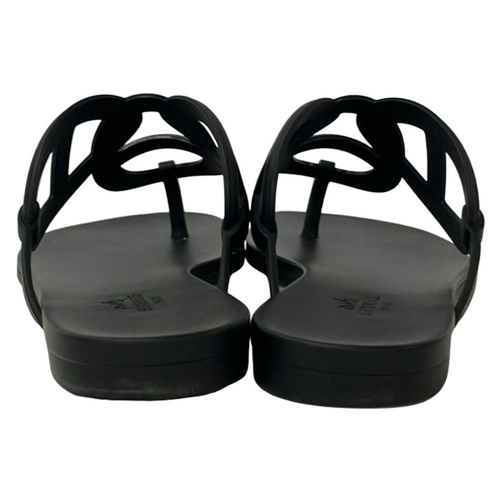 Hermes Sandals 38 Egeri Black Chaine D'ancre — view 3