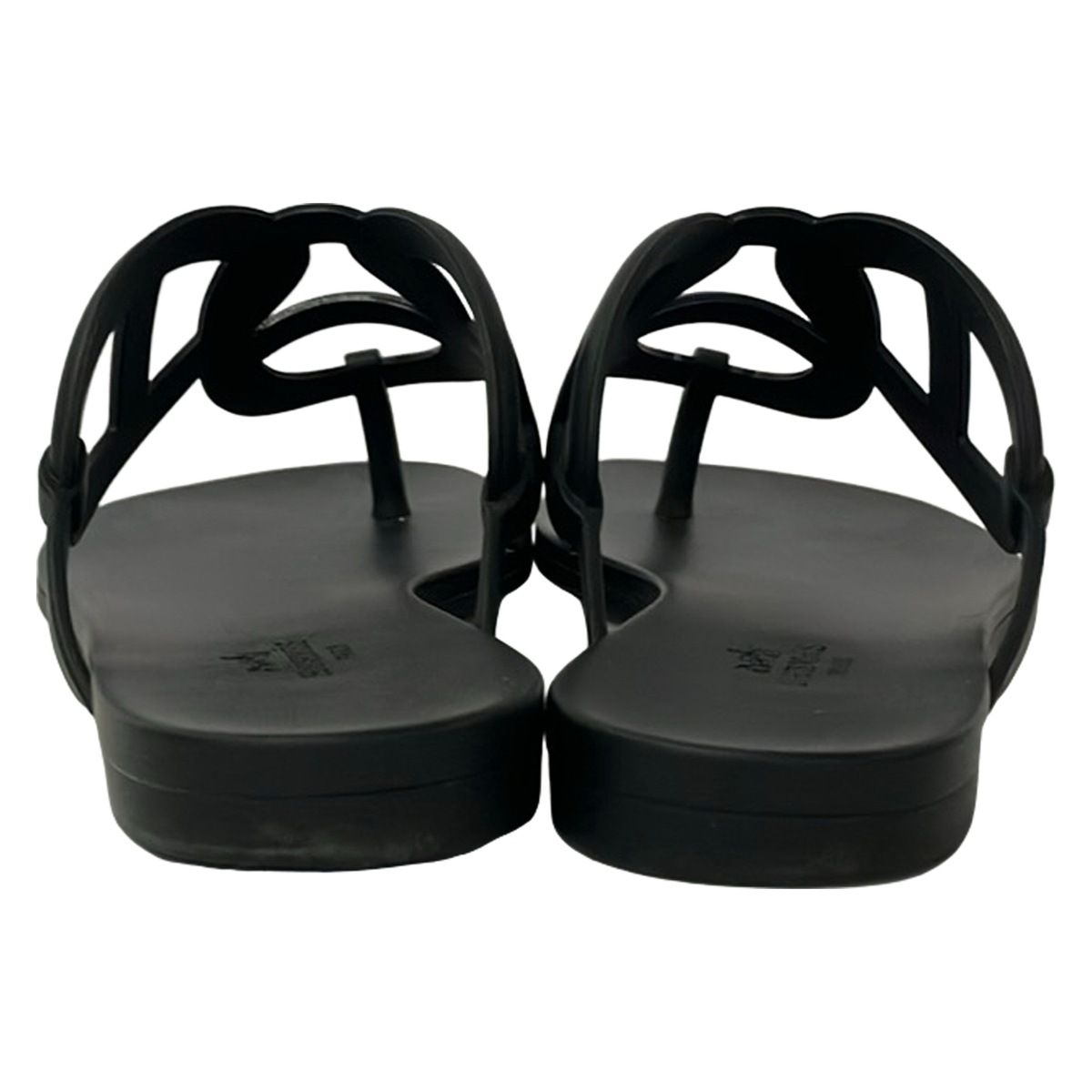 Hermes Sandals 38 Egeri Black Chaine D'ancre — view 3