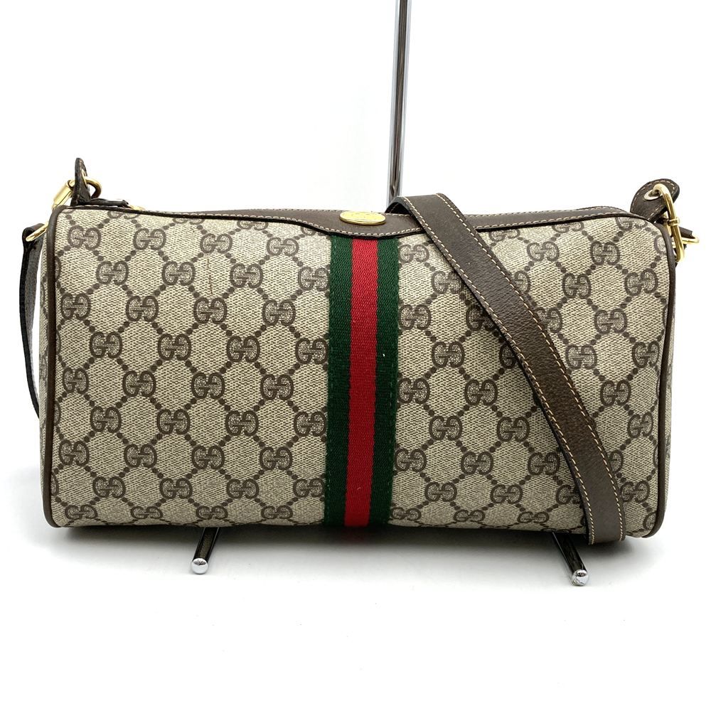Gucci GG Supreme Sherry Shoulder Bag Brown Vintage