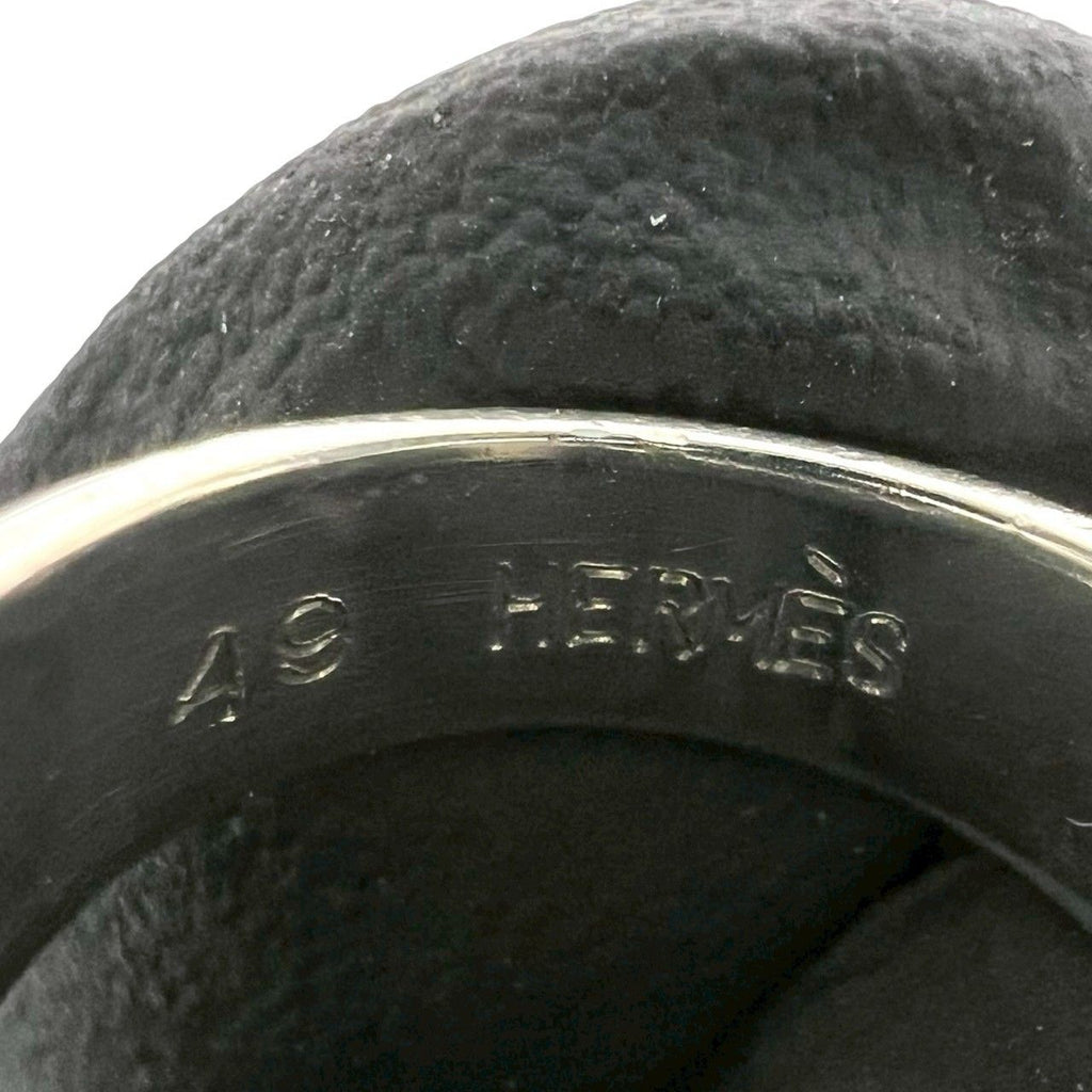 Hermes Vintage Horse Shoe Ring 925 Sterling Silver Gold — view 3