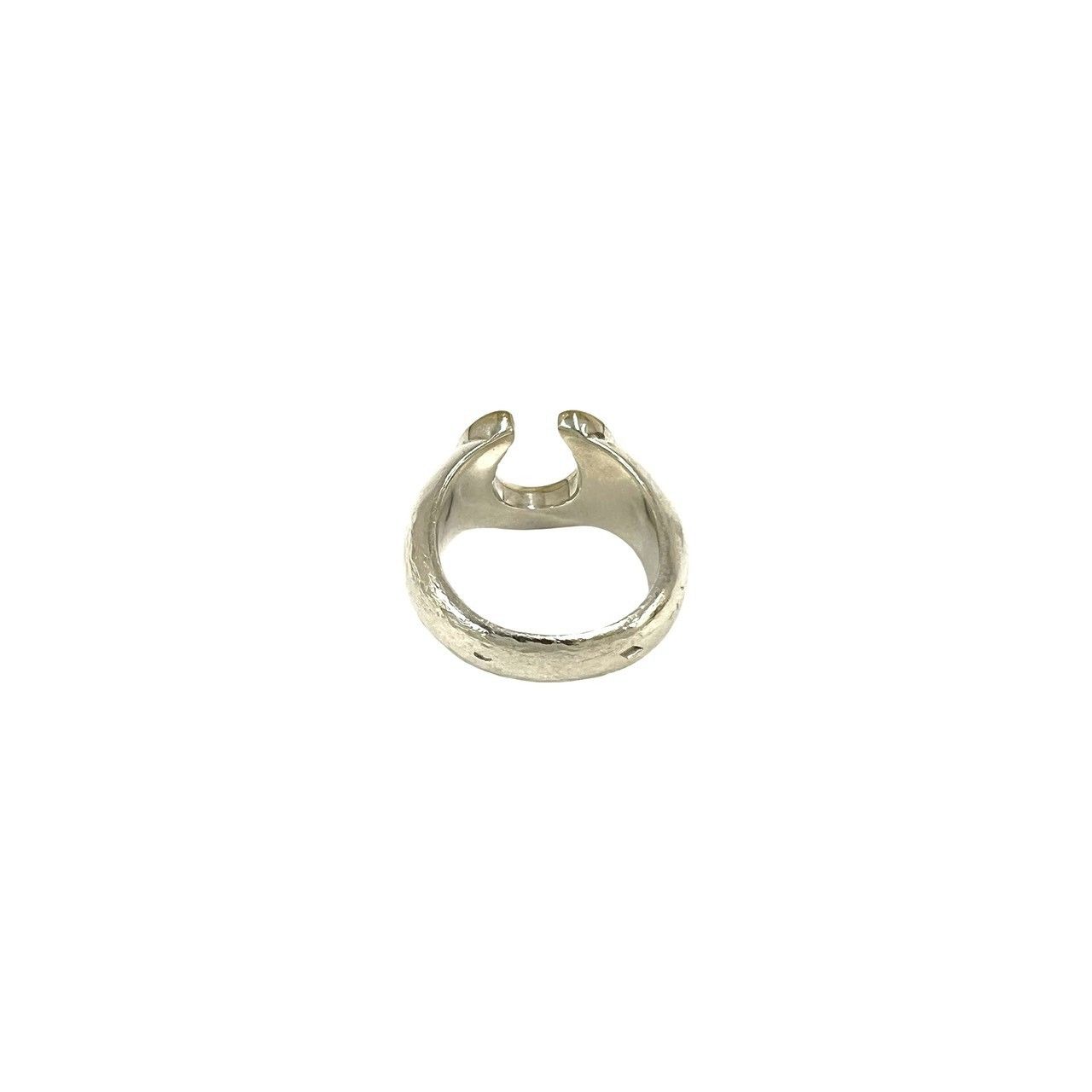 Hermes Vintage Horse Shoe Ring 925 Sterling Silver Gold — view 6