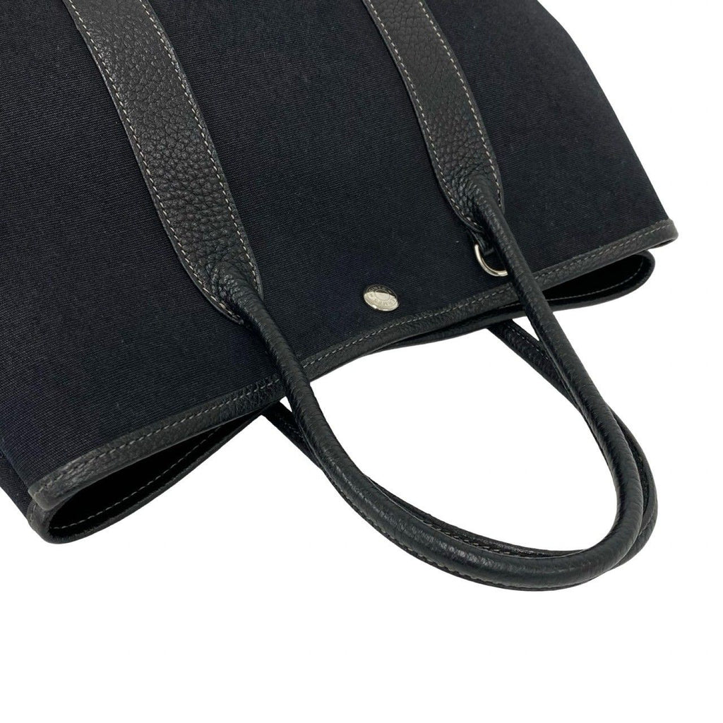 Hermes Garden Party TPM Toile Officier Buffalo Leather 2-Way Shoulder Bag Black — view 4