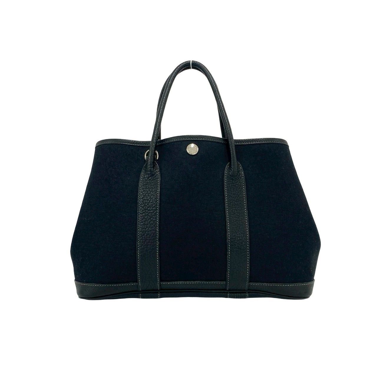 Hermes Garden Party TPM Toile Officier Buffalo Leather 2-Way Shoulder Bag Black — view 3