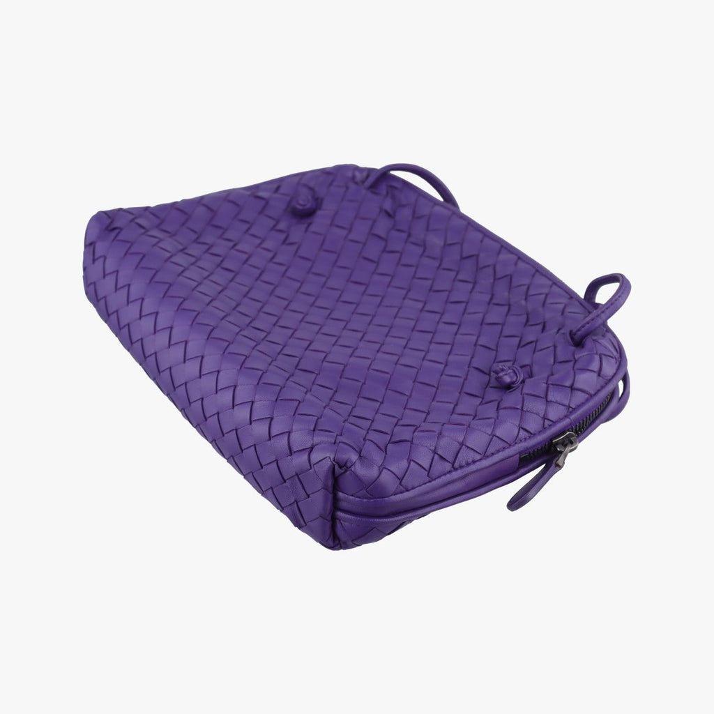 Bottega Veneta Nodini Intrecciato Purple Lambskin Messenger — view 6