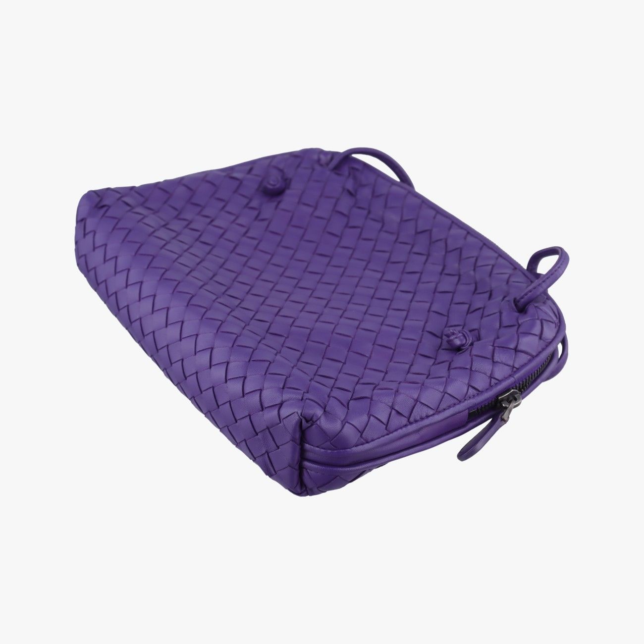 Bottega Veneta Nodini Intrecciato Purple Lambskin Messenger — view 6