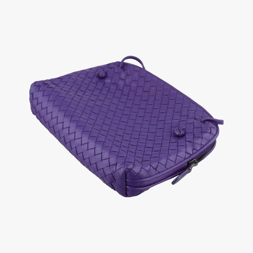 Bottega Veneta Nodini Intrecciato Purple Lambskin Messenger — view 4