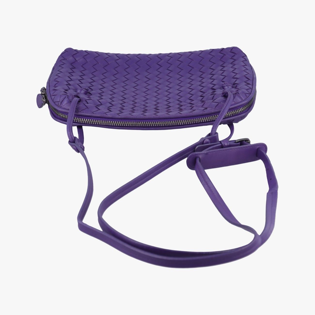 Bottega Veneta Nodini Intrecciato Purple Lambskin Messenger — view 8