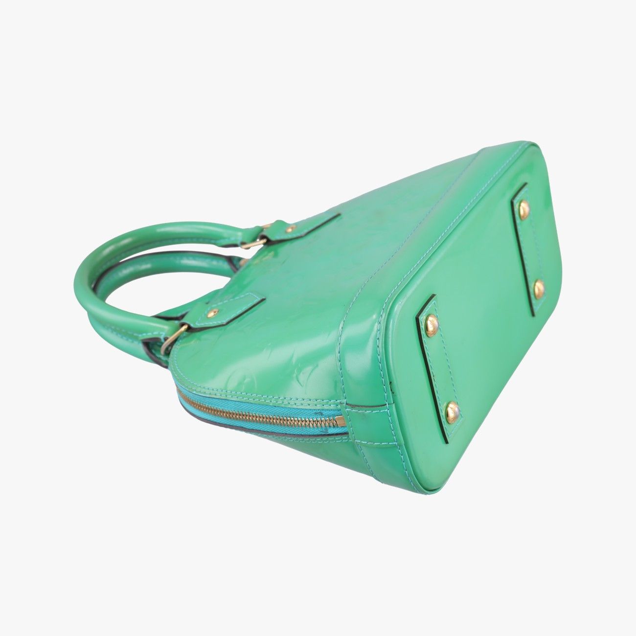 Louis Vuitton Alma BB Blue Lagon Vernis Handbag — view 7