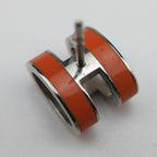 Hermes Pop Orange Gold Enamel Lacca Metal Earring — view 7