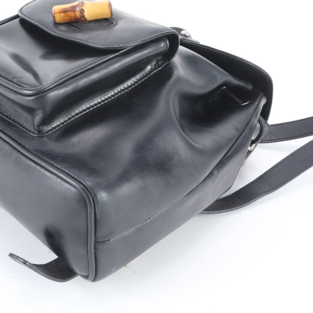 Gucci Vintage Bamboo Leather Backpack Shoulder Bag — view 5