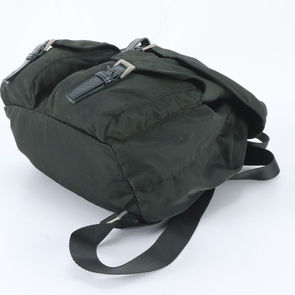 Prada Tessuto Nylon Triangle Logo Leather Backpack — view 4