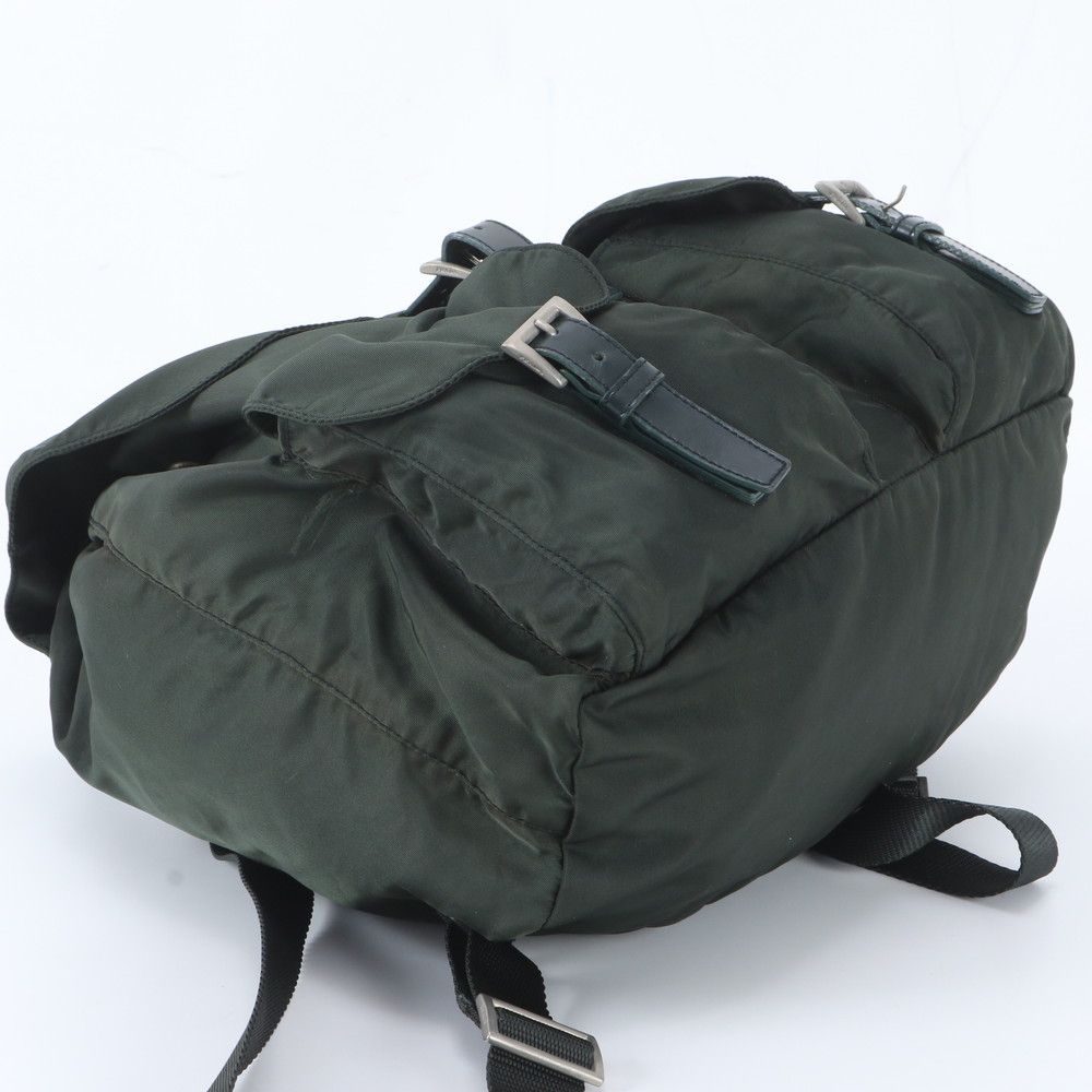 Prada Tessuto Nylon Triangle Logo Leather Backpack — view 5