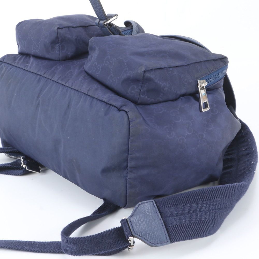 Gucci GG Nylon Leather Backpack Shoulder Bag Navy — view 4