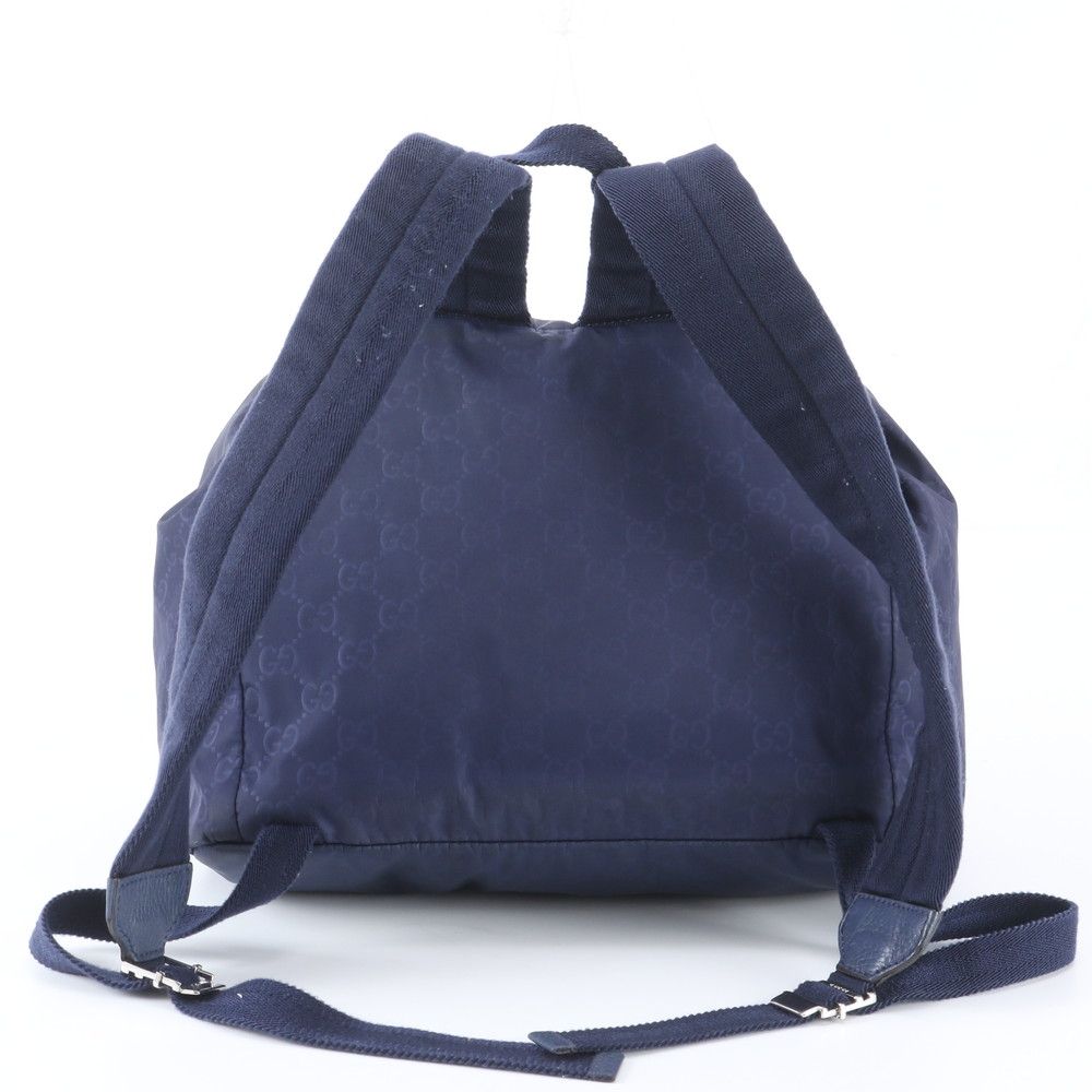 Gucci GG Nylon Leather Backpack Shoulder Bag Navy — view 3