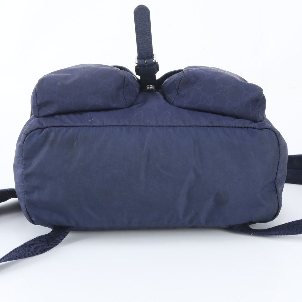 Gucci GG Nylon Leather Backpack Shoulder Bag Navy — view 6