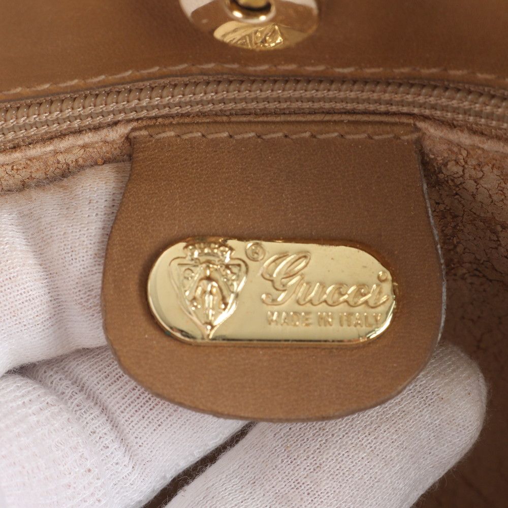 Gucci Vintage Micro GG Leather Shoulder Bag Tote Brown — view 8