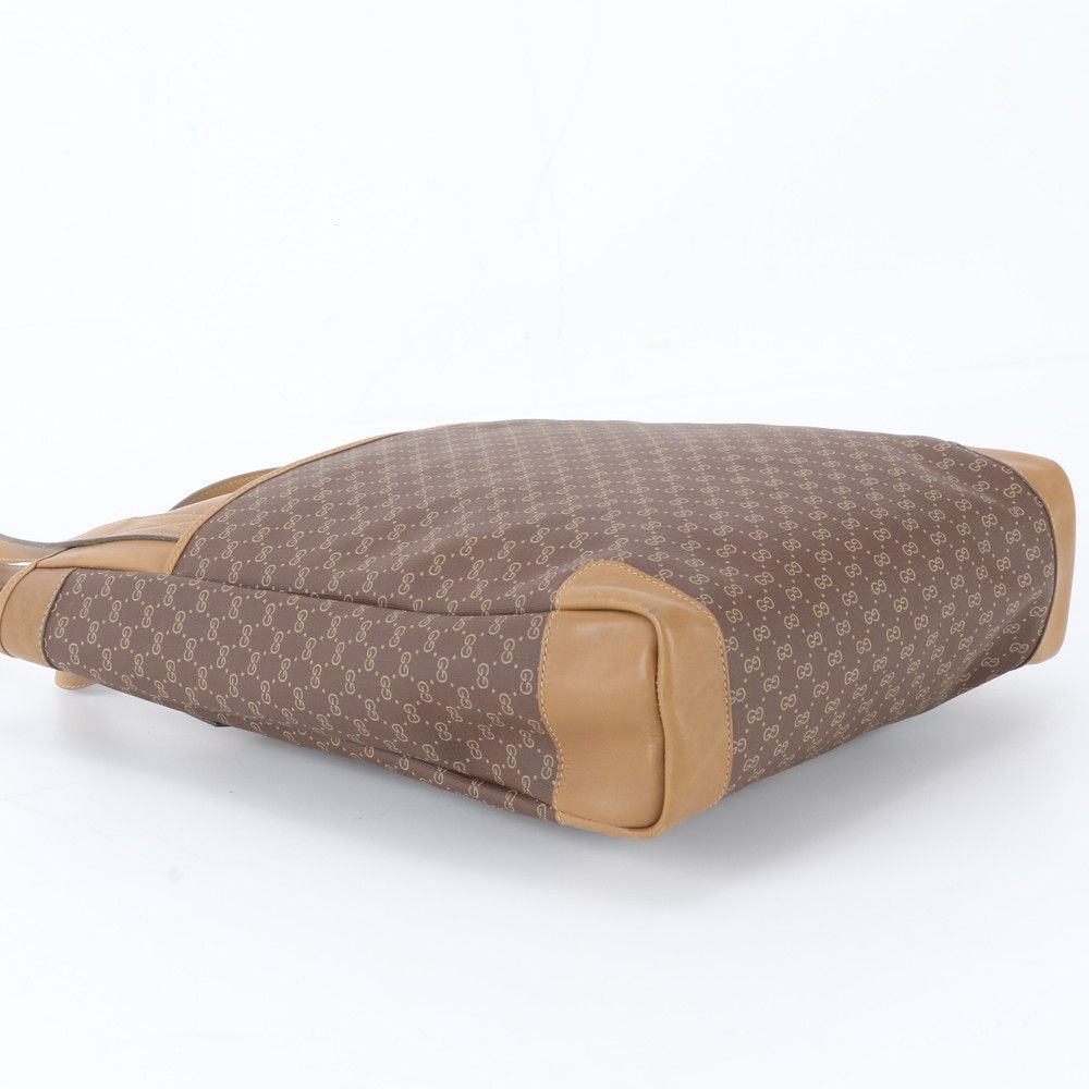 Gucci Vintage Micro GG Leather Shoulder Bag Tote Brown — view 5