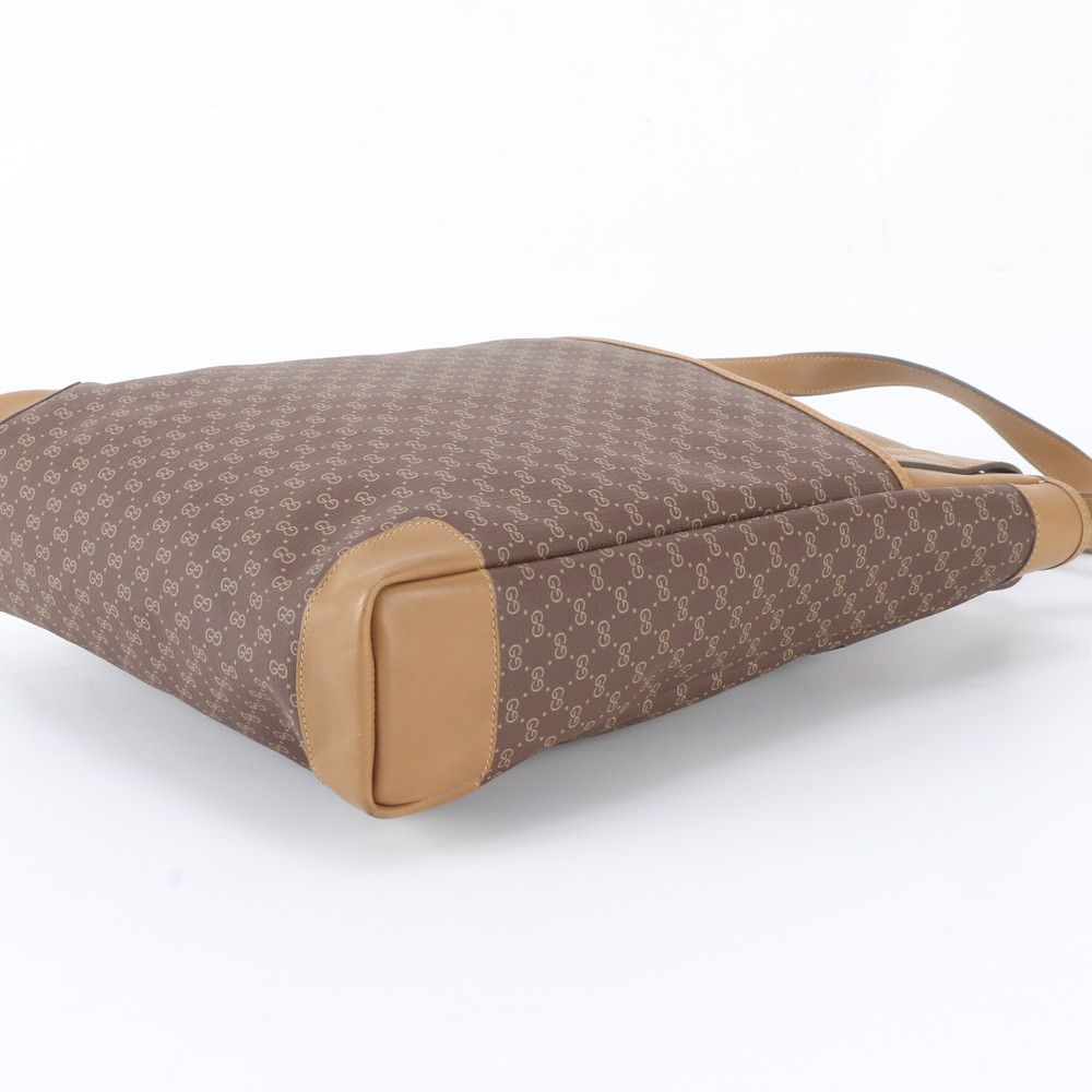 Gucci Vintage Micro GG Leather Shoulder Bag Tote Brown — view 4