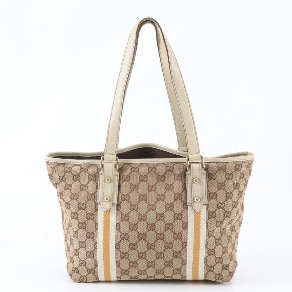 Gucci GG Canvas Leather Tote Shoulder Hand — view 3