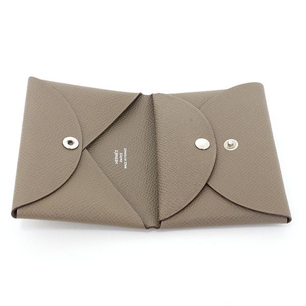 Hermes Calvi Duo Epsom Etoupe Card Case Coin — view 3