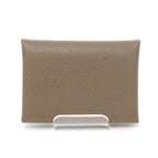 Hermes Calvi Duo Epsom Etoupe Card Case Coin