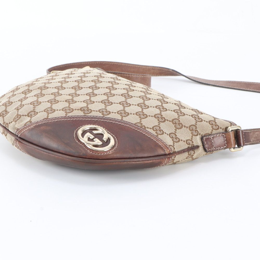 Gucci GG Canvas New Brit Leather Shoulder Bag Crossbody Hand Tote — view 4
