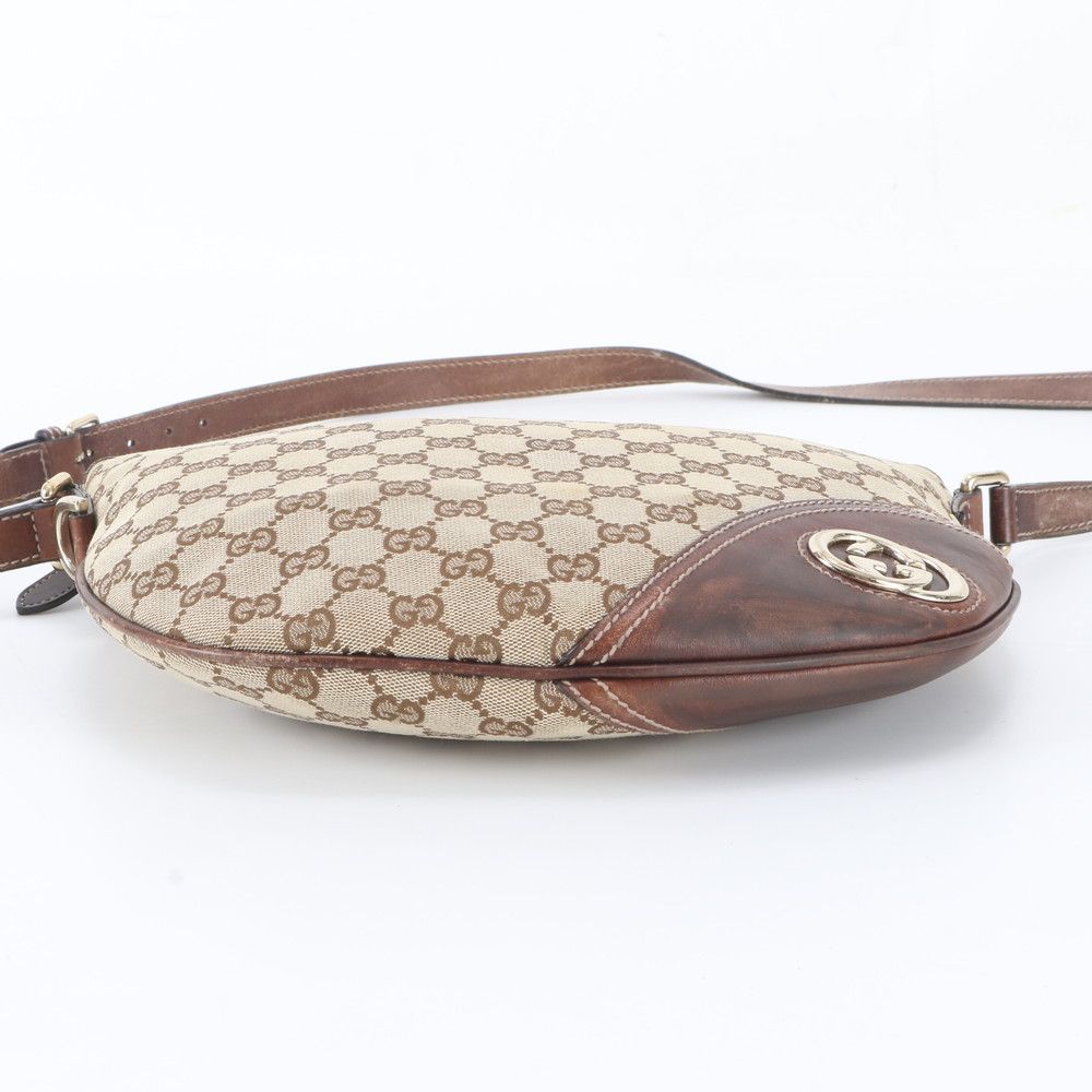 Gucci GG Canvas New Brit Leather Shoulder Bag Crossbody Hand Tote — view 6
