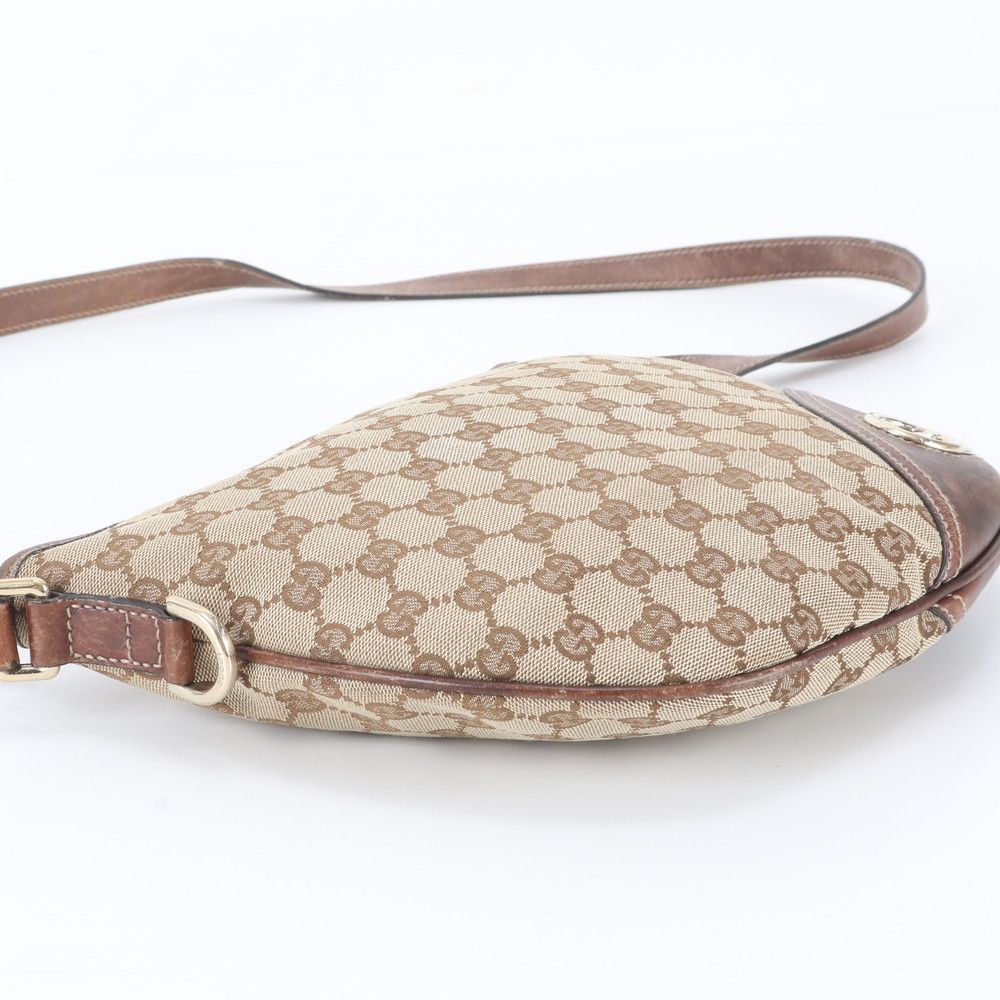 Gucci GG Canvas New Brit Leather Shoulder Bag Crossbody Hand Tote — view 5