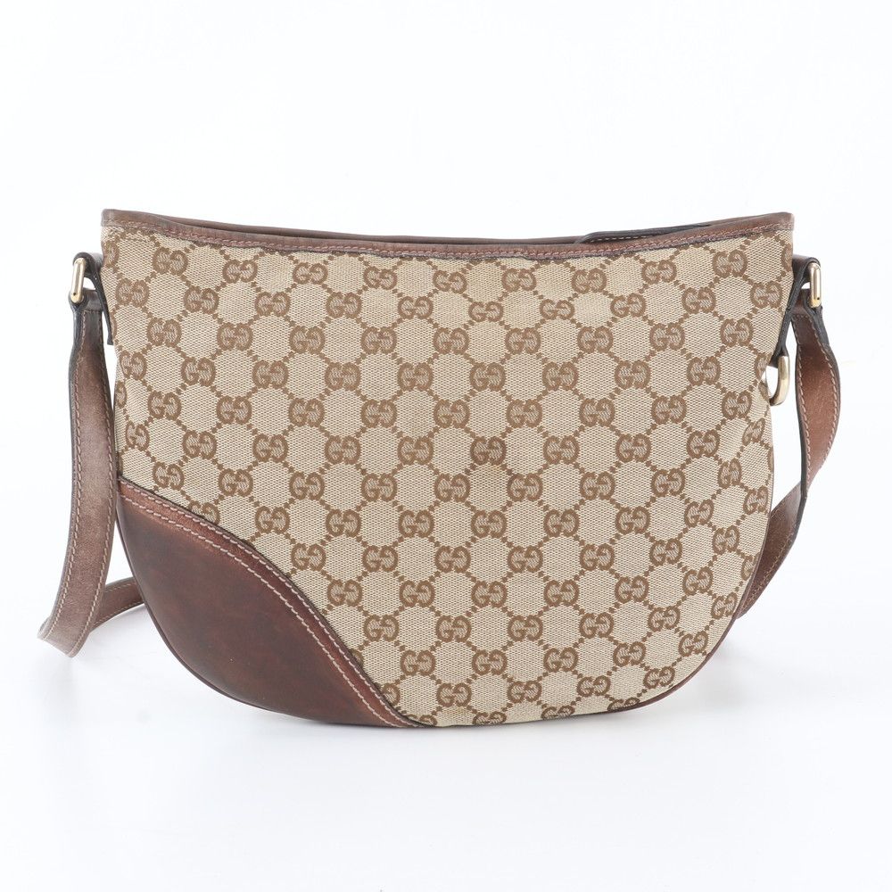 Gucci GG Canvas New Brit Leather Shoulder Bag Crossbody Hand Tote — view 3