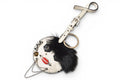 Prada Key Ring Key Holder Saffiano Lock Ivory Bag Charm
