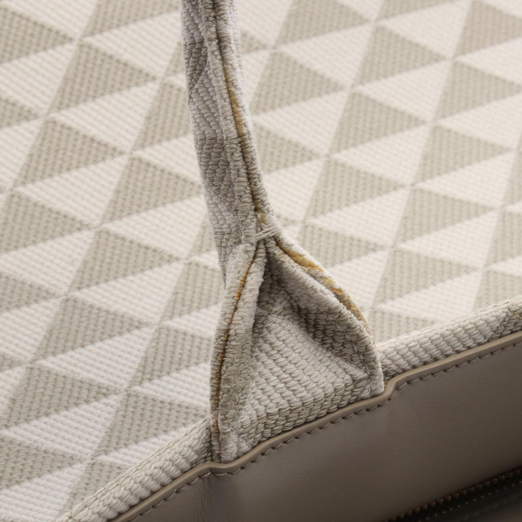 Prada Tote Triangolo Jacquard Symbol Embroidery Gray White Canvas — view 8