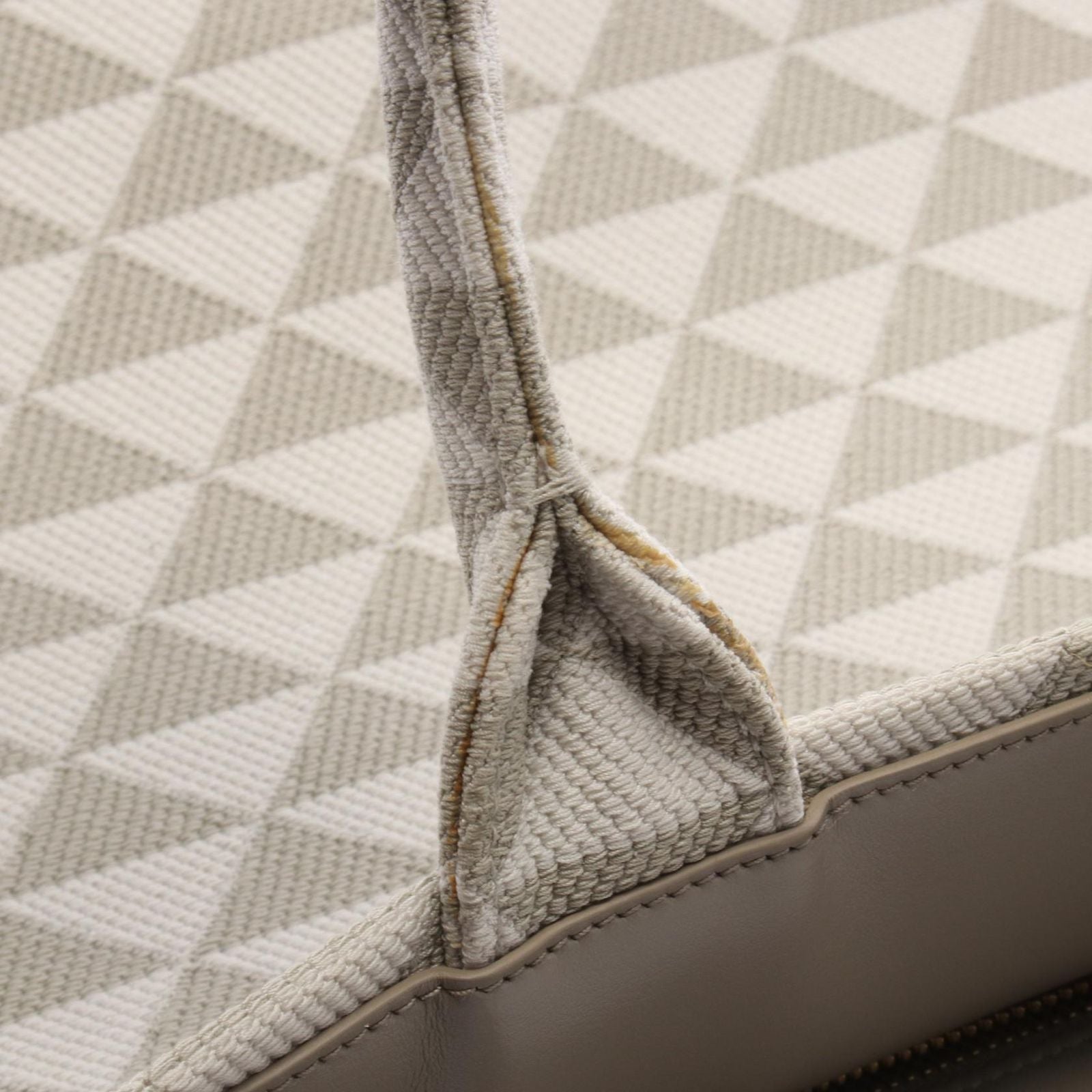 Prada Tote Triangolo Jacquard Symbol Embroidery Gray White Canvas — view 8