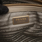 Prada Tote Triangolo Jacquard Symbol Embroidery Gray White Canvas — view 4
