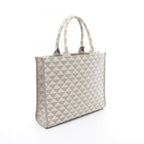 Prada Tote Triangolo Jacquard Symbol Embroidery Gray White Canvas — view 2