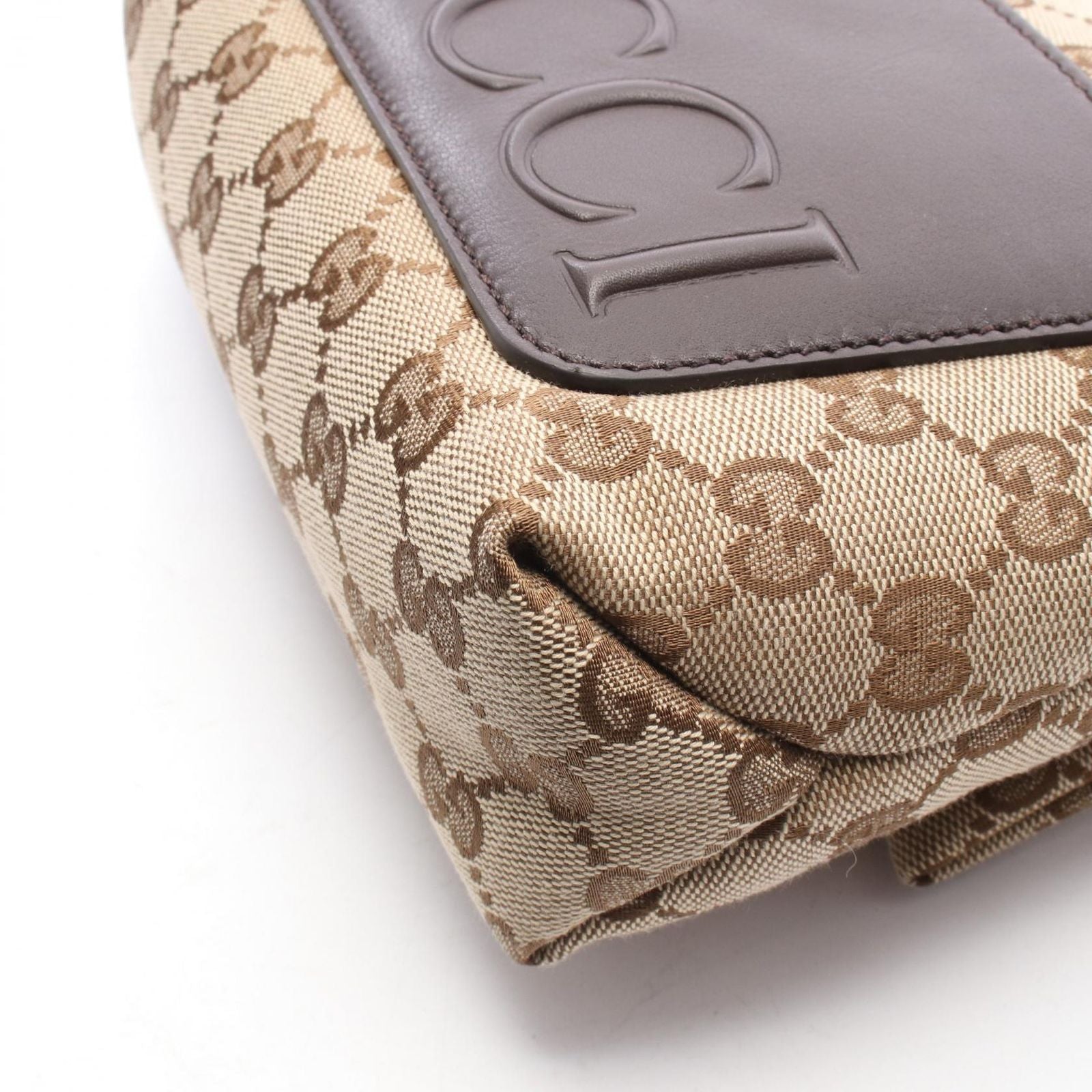 Gucci Handbag GG Canvas Sherry Line 2-Way Beige Dark Brown — view 7