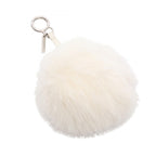 Fendi Charm Pom White Navy Leather Pom Keychain — view 2
