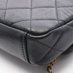 Chanel Shoulder Bag Quilted Mini Flap Black Caviar Leather Chain — view 6