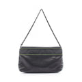 Chanel Handbag Embossed Logo Black Lambskin Chain