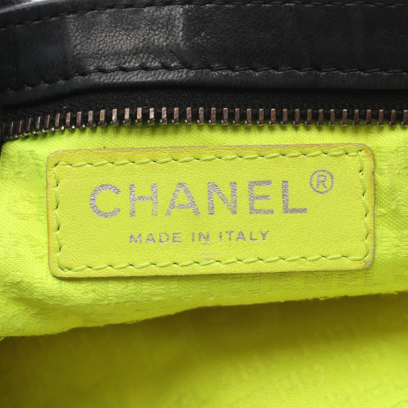 Chanel Handbag Embossed Logo Black Lambskin Chain — view 4