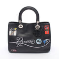 Dior Handbag Paradise Diorissimo Black Multi Leather Diorissimo 2-Way Tote