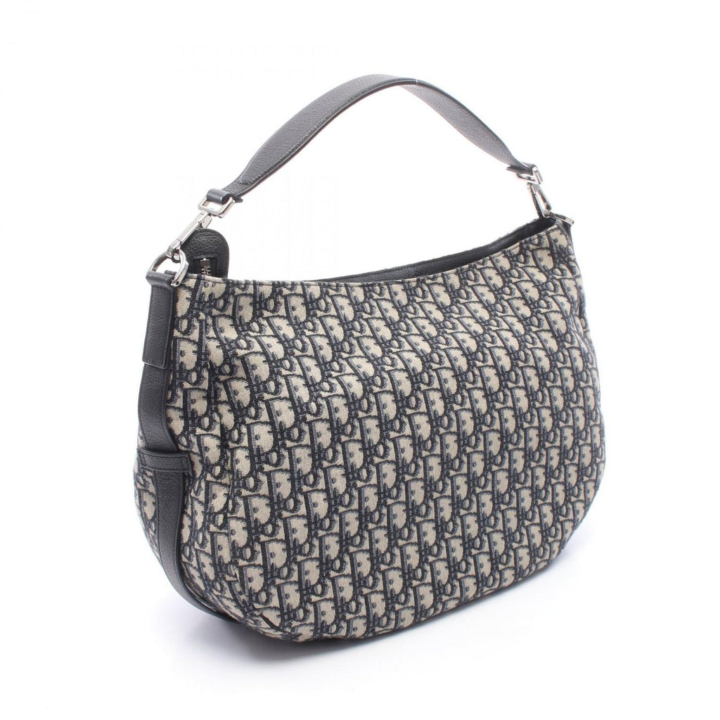 Dior Shoulder Bag Saddle Oblique 2-Way Navy Canvas Leather — view 2