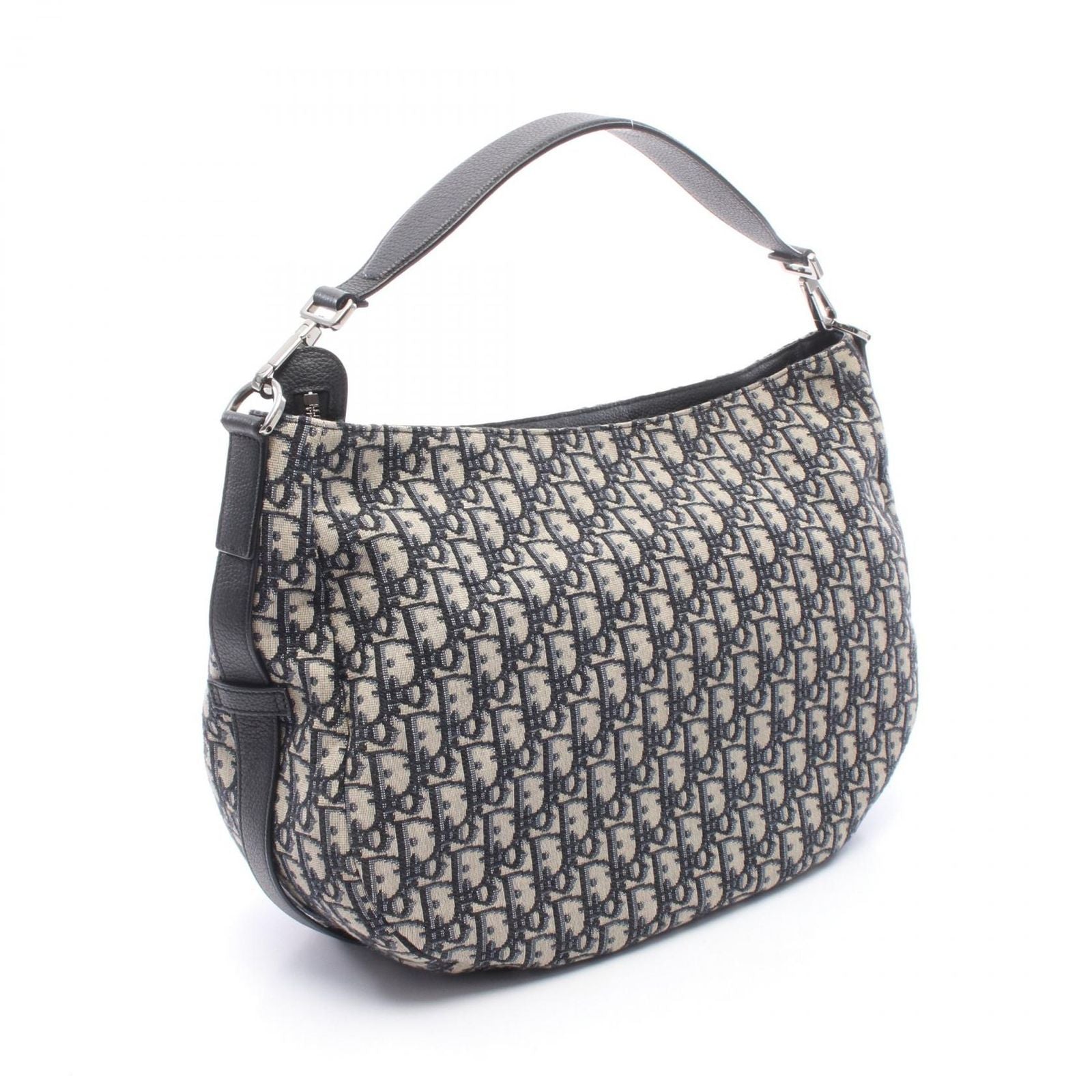 Dior Shoulder Bag Saddle Oblique 2-Way Navy Canvas Leather — view 2