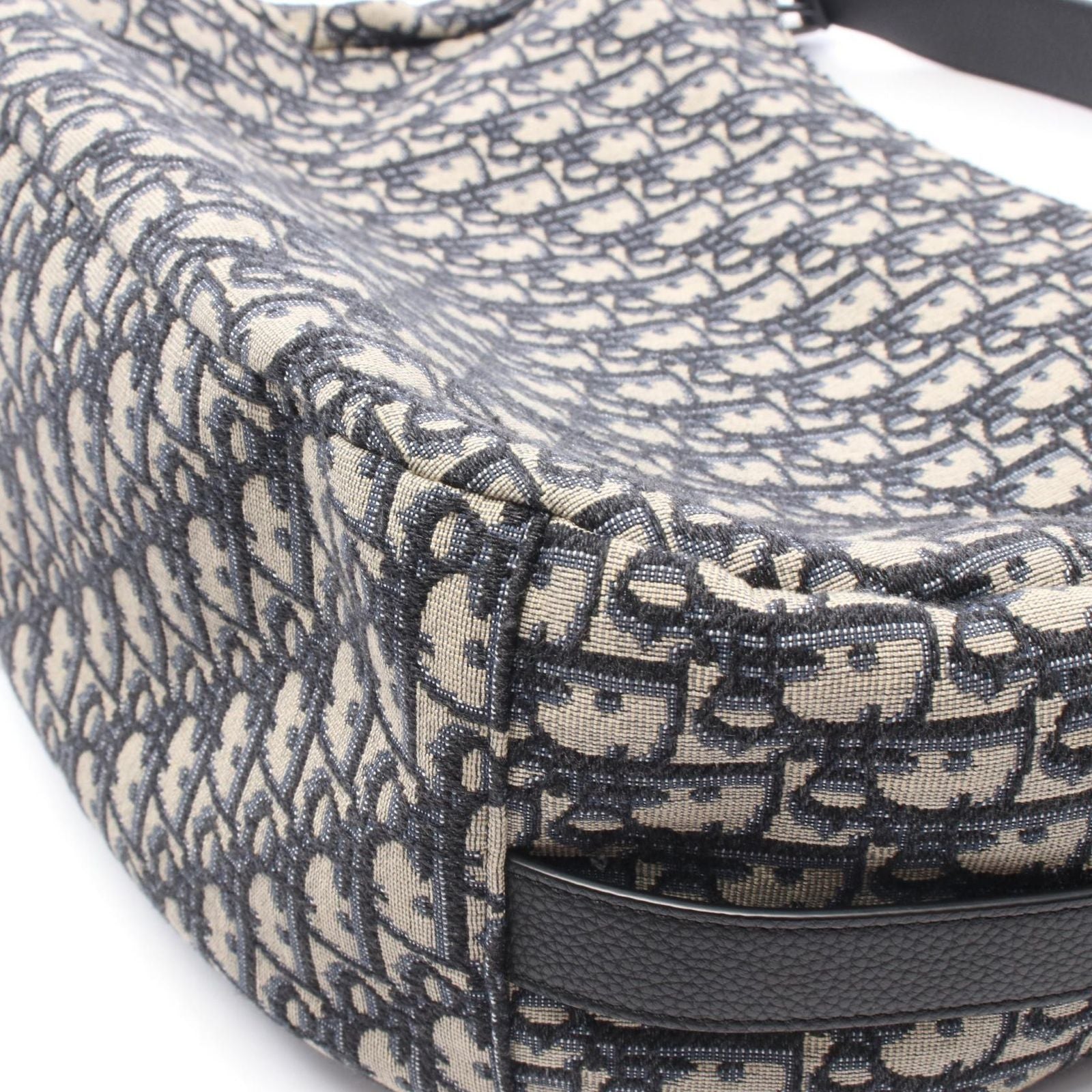Dior Shoulder Bag Saddle Oblique 2-Way Navy Canvas Leather — view 6
